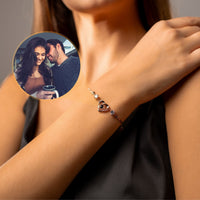 Thumbnail for Diamond Personalized Photo Bracelet - Personalized Gift - Custom Jewelry For Her - Custom Bracelet Picture - Personalised Photo Gift Bracelet Rose Gold Brother & Sisters