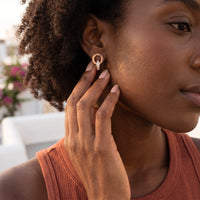 Thumbnail for Orecchini oro rosa — foto indossata nei gesti di tutti i giorni, oro rosa | SKU: 11137578-rose-gold