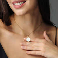 Thumbnail for Gold Necklace for a Woman - Dreamy Initial Necklace - Woman Necklace - Letter Necklace - Silver Necklace Necklace Brother & Sisters