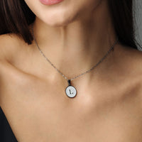 Thumbnail for Gold Necklace for a Woman - Dreamy Initial Necklace - Woman Necklace - Letter Necklace - Silver Necklace Necklace Silver / A Brother & Sisters