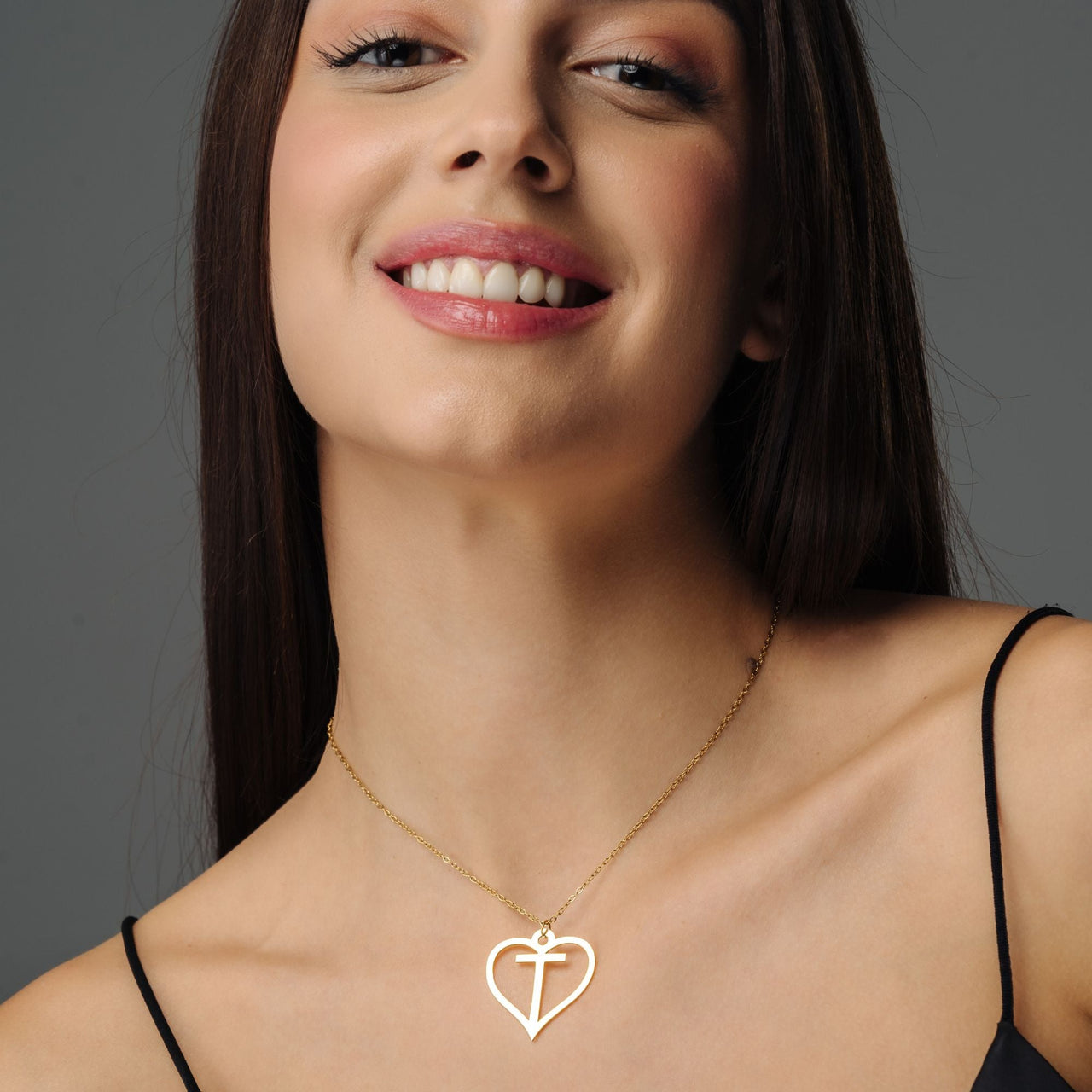 Gold Necklace for a Woman - Heart Initial Necklace - Woman Necklace - Letter Necklace - Heart Necklace Necklace Brother & Sisters