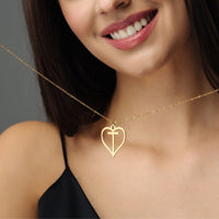 Thumbnail for Gold Necklace for a Woman - Heart Initial Necklace - Woman Necklace - Letter Necklace - Heart Necklace Necklace Brother & Sisters