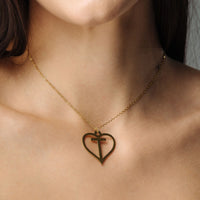 Thumbnail for Gold Necklace for a Woman - Heart Initial Necklace - Woman Necklace - Letter Necklace - Heart Necklace Necklace Gold / A Brother & Sisters