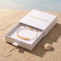 Thumbnail for Bracciale bianco — nella scatola regalo, oro | SKU: laperle-g