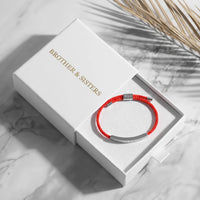 Thumbnail for Bracelet rouge — dans l'écrin cadeau, argent | SKU: lamour-wg
