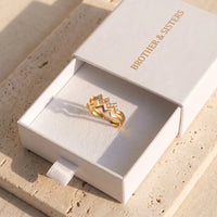 Thumbnail for Anello regolabile — nella scatola regalo, oro | SKU: lezigzag