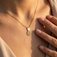 Thumbnail for Ananas kette — Nahaufnahme der Details, Gold | SKU: 8050907-gold