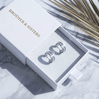 Thumbnail for Orecchini cerchio argento — nella scatola regalo, argento | SKU: 22023999-rhodium