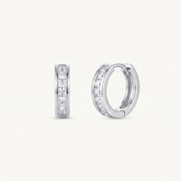 Thumbnail for Orecchini cerchio argento — foto prodotto su sfondo bianco, argento | SKU: 22023999-rhodium