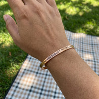 Thumbnail for Armband mit spruch — getragen, echte Größe, Roségold | SKU: nftd-rg