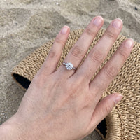 Thumbnail for Anello solitario — foto indossata, misura reale, argento | SKU: 33759698-4.5-silver