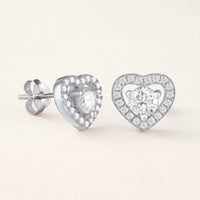 Thumbnail for Orecchini cuore — foto prodotto su sfondo bianco, argento | SKU: 1953493
