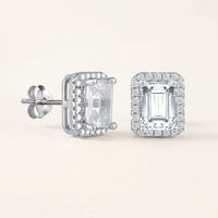 Thumbnail for Orecchini rettangolari — foto prodotto su sfondo bianco, argento | SKU: 22683128