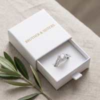 Thumbnail for Anello quadrato — nella scatola regalo, argento | SKU: 346060-4.5-silver