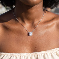 Thumbnail for Collier carré — gros plan sur les détails, argent | SKU: 505721