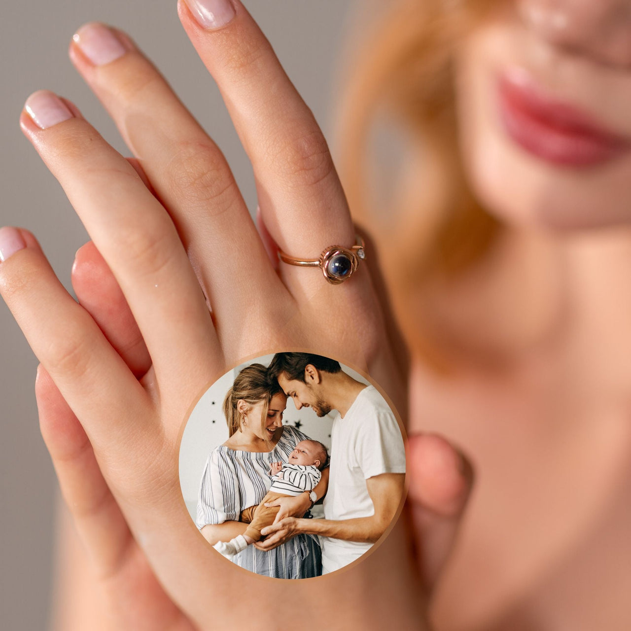Stainless Steel Ring - Woman Ring - Adjustable Photo Ring - Personalised Ring Ring Brother & Sisters
