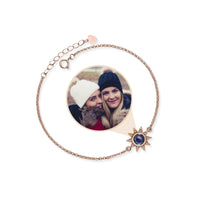 Thumbnail for Sun Personalized Photo Bracelet - Personalized Gift for Women - Custom Jewelry for Her - Custom Bracelet Picture - Personalised Photo Gift Bracelet Rose Gold Brother & Sisters