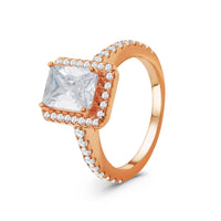 Thumbnail for Radiant cut engagement ring — product photo on a white background, silver