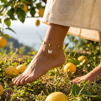 Thumbnail for Fußkettchen Gold Schmetterling Perlmutt