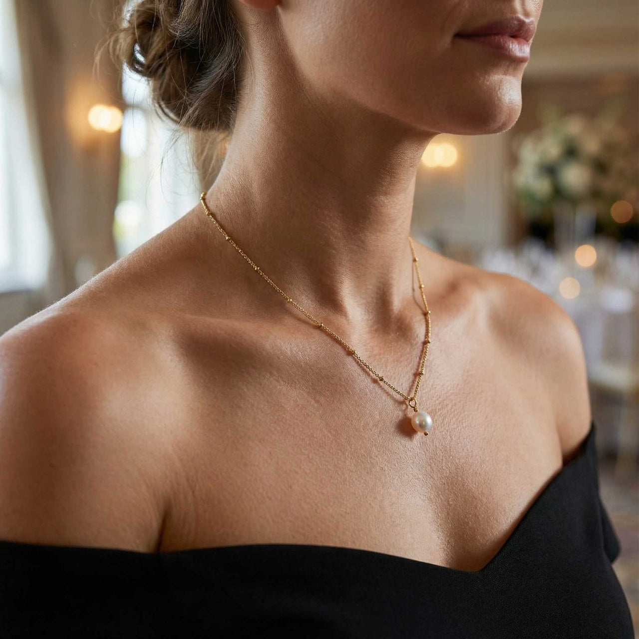 Perlen Tropfen Halskette