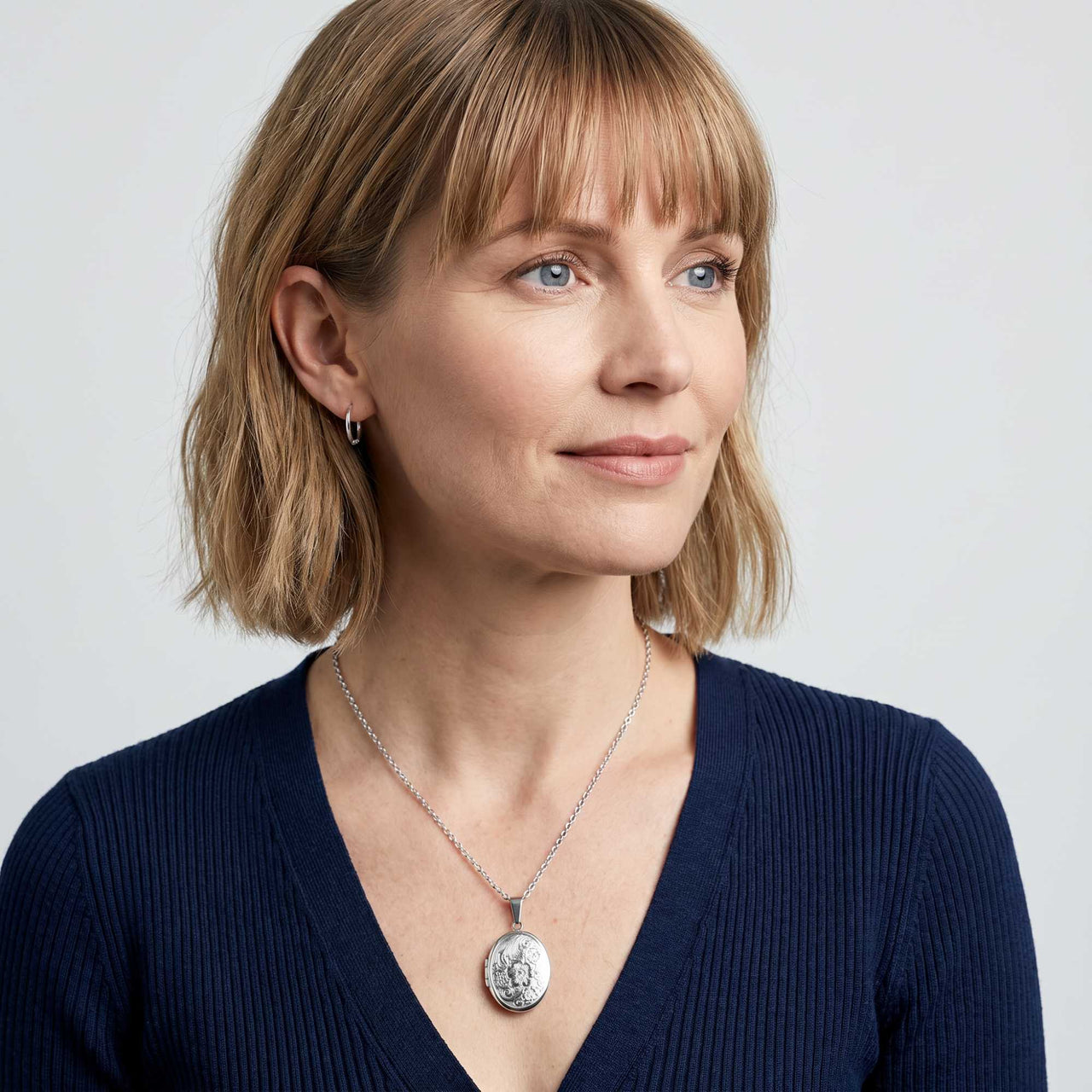 Florale Foto-Medaillon-Kette