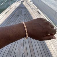 Thumbnail for Bracciale con scritta — foto indossata, misura reale, oro rosa | SKU: 2020s-rg