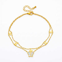 Thumbnail for Fußkettchen Gold Schmetterling Perlmutt