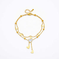 Thumbnail for Fußkettchen Gold Herz Perlmutt