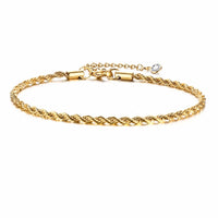 Thumbnail for Portofino Fußkettchen Gold Kordelkette