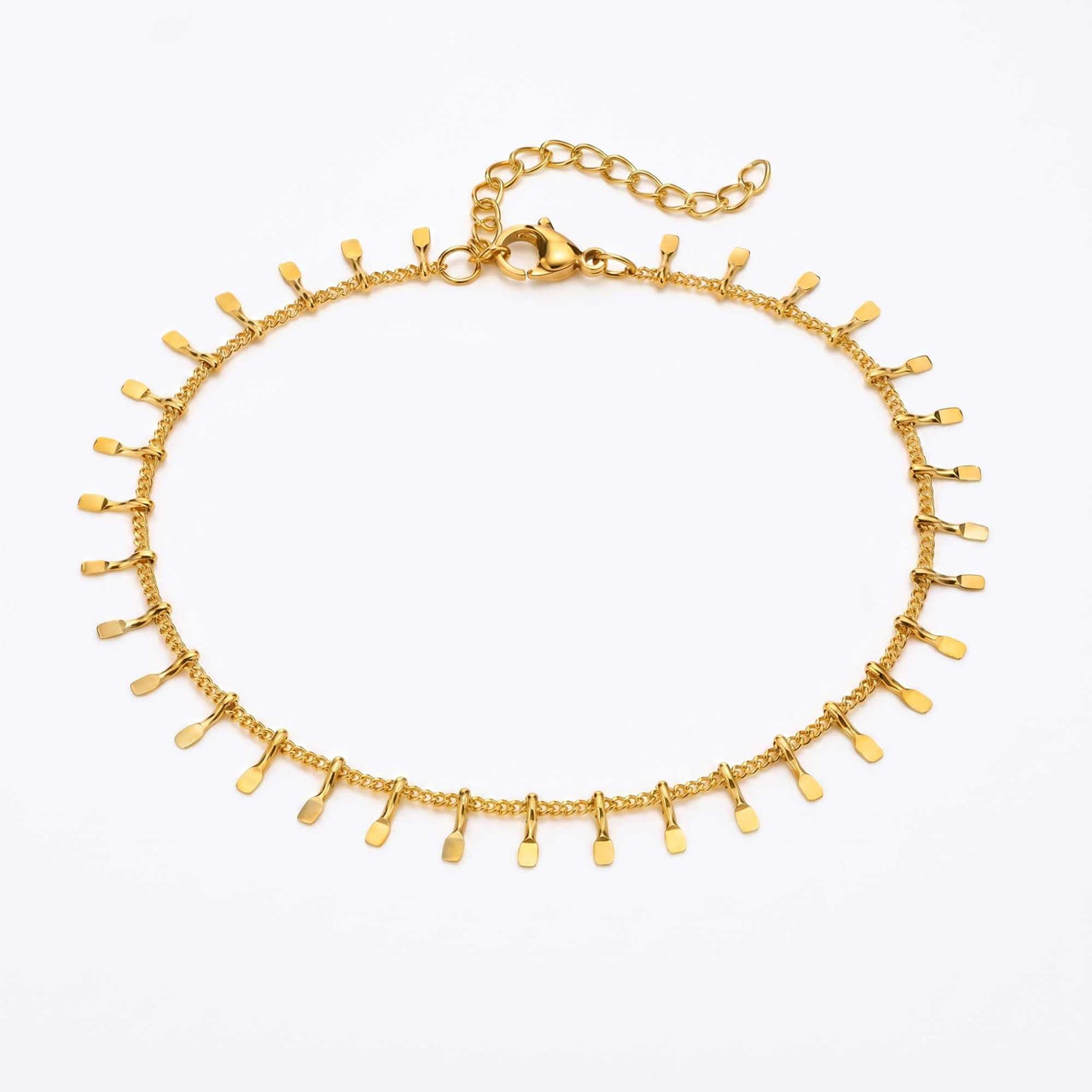 Capri Fußkettchen Gold mit Fransen