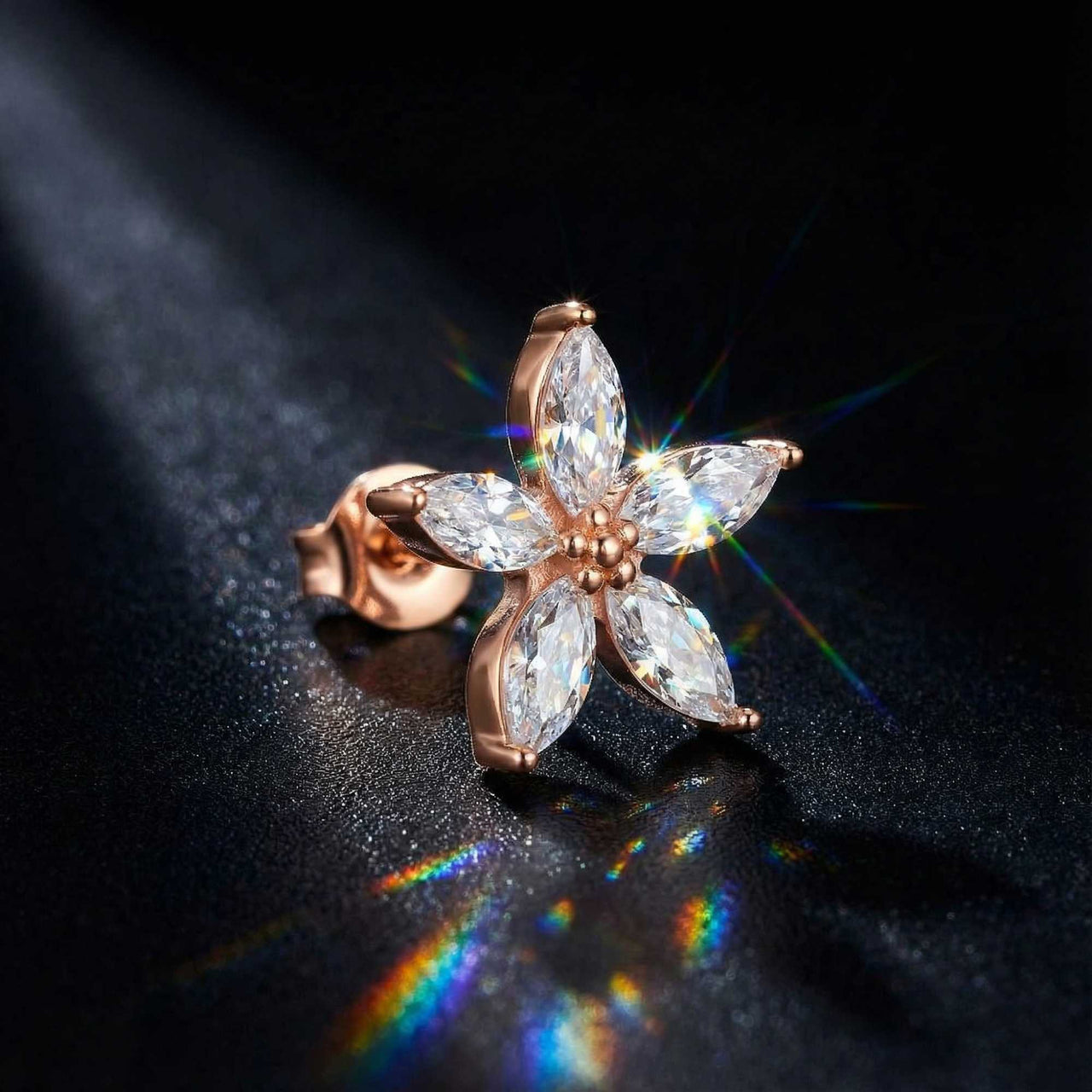 Kristall Blumen Ohrstecker 