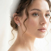 Thumbnail for Kristall Blumen Ohrstecker 