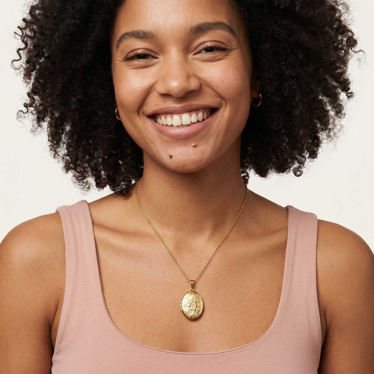 Florale Foto-Medaillon-Kette