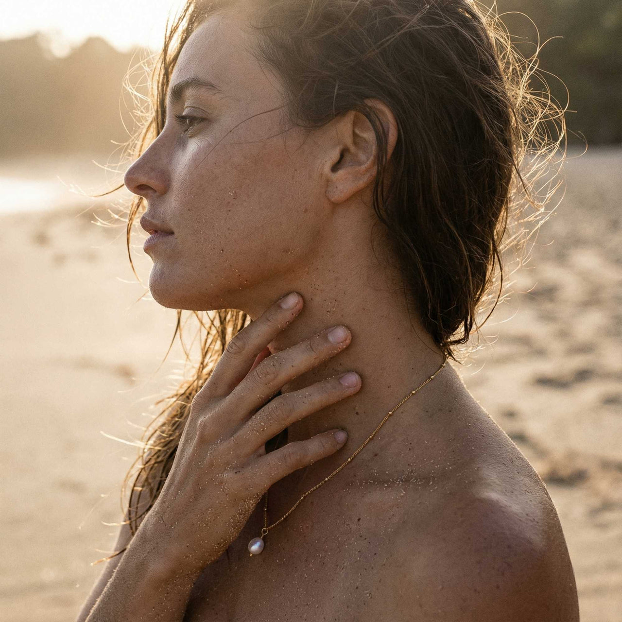 Perlen Tropfen Halskette