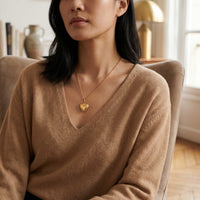 Thumbnail for Collier Médaillon Coeur à Volutes