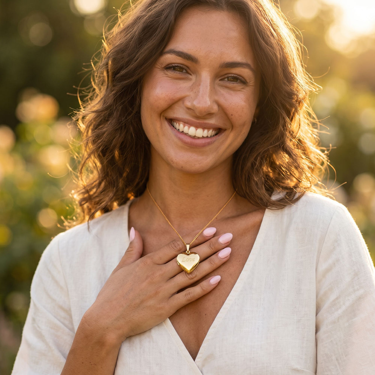 Love Herz-Medaillon Halskette mit Foto