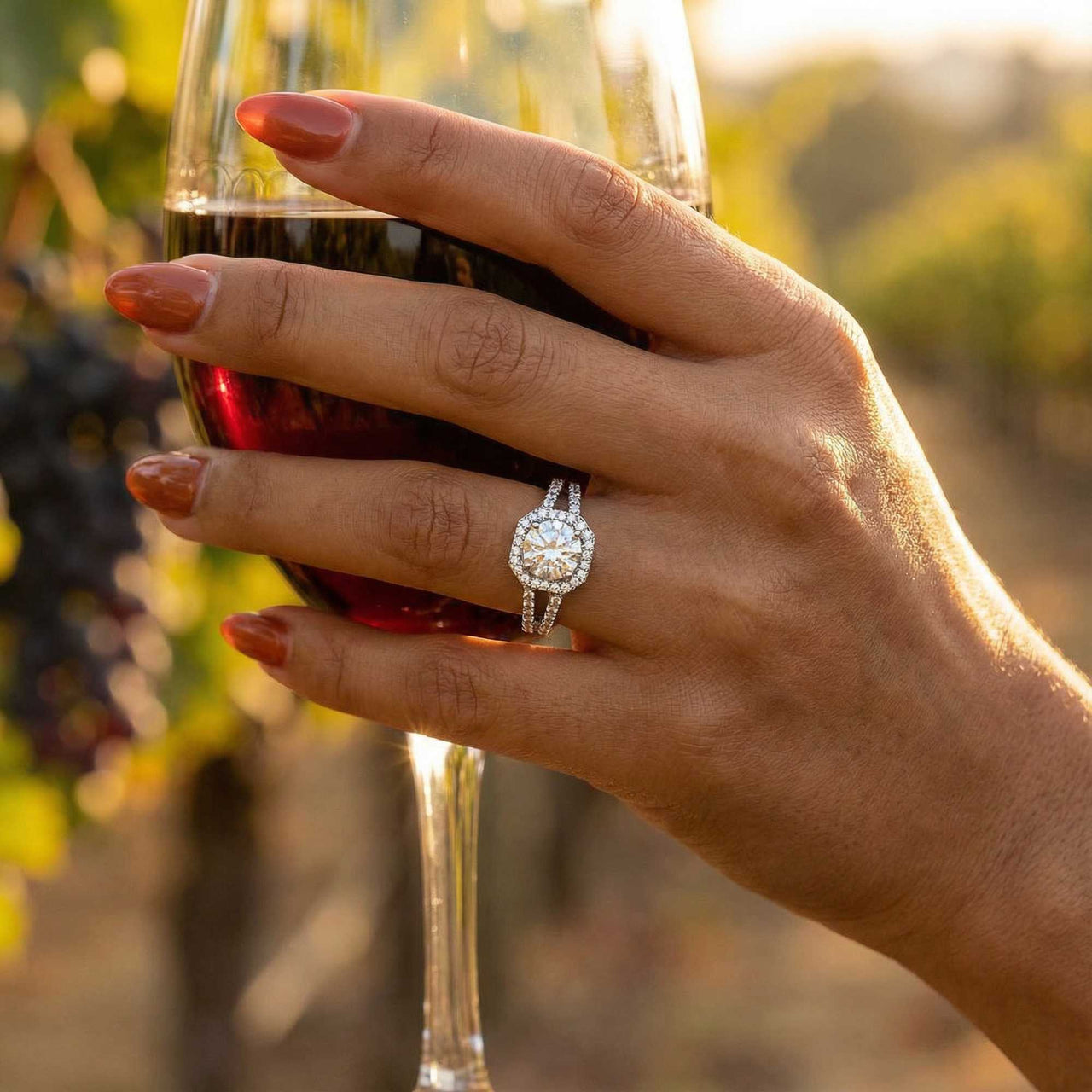 Silberner Quadratring