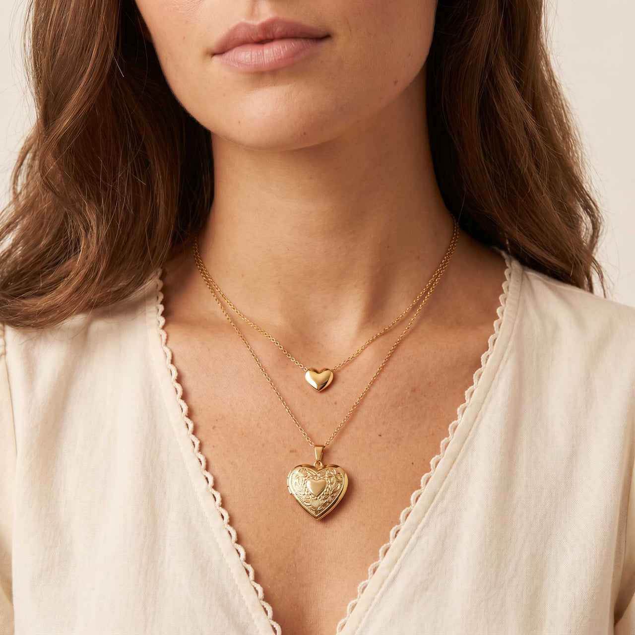 Blumen-Herz-Medaillon Halskette mit Foto