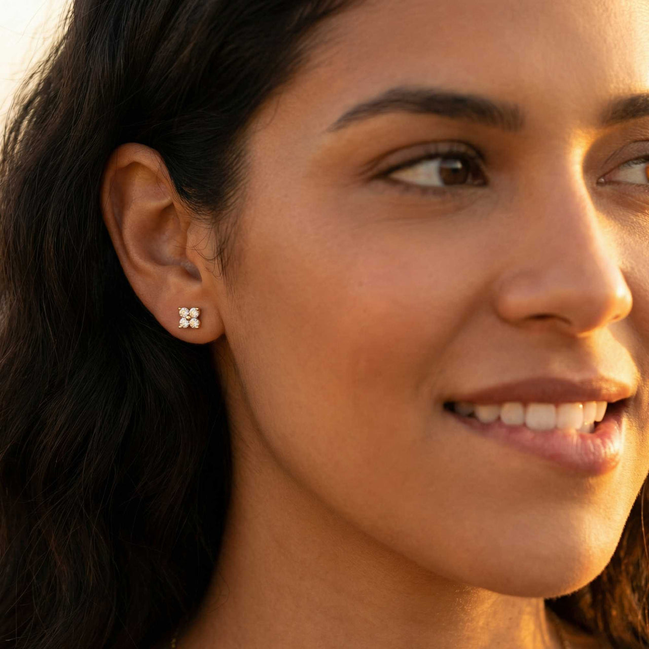 Boucles d'Oreilles Fleur Cristal