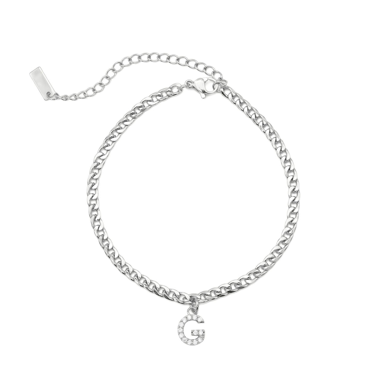 Bracelet Cheville Initiale en Argent