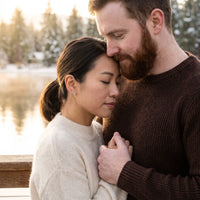 Thumbnail for Woman wearing the silver stud earrings with her partner | SKU: 42008-silver