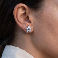 Thumbnail for Ohrstecker blume — Nahaufnahme der Details, Silber | SKU: 419620-silver