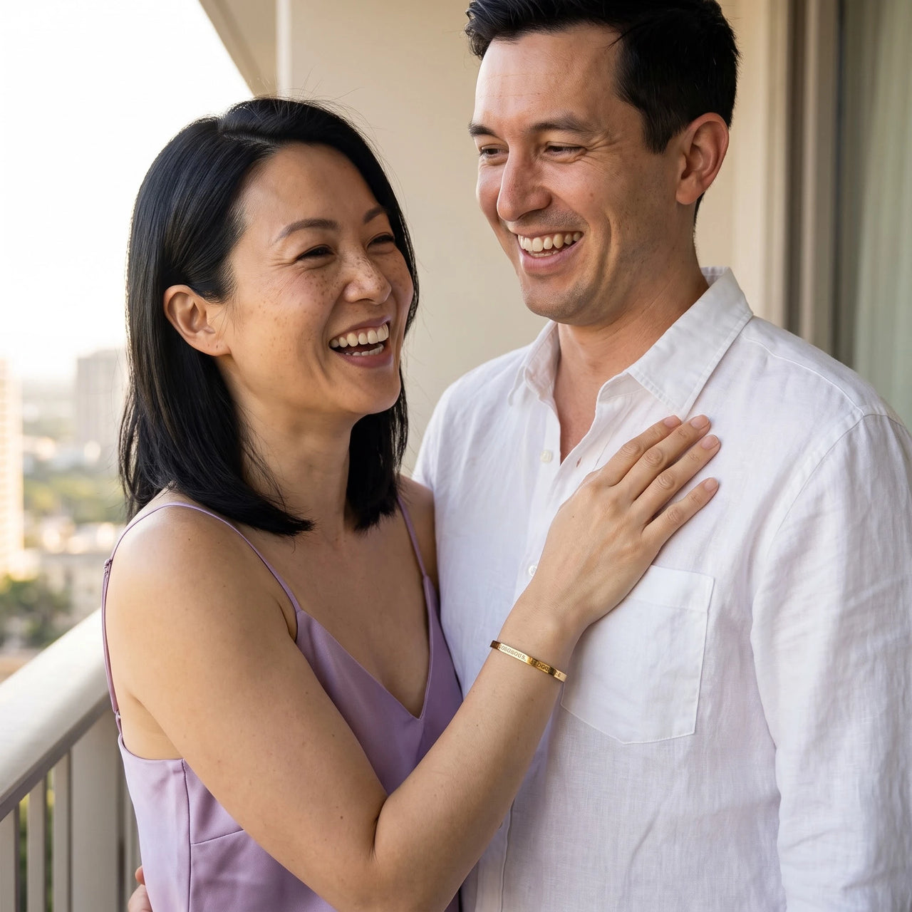 Bracelet confiance en soi — photo en couple, or | SKU: bgby-g