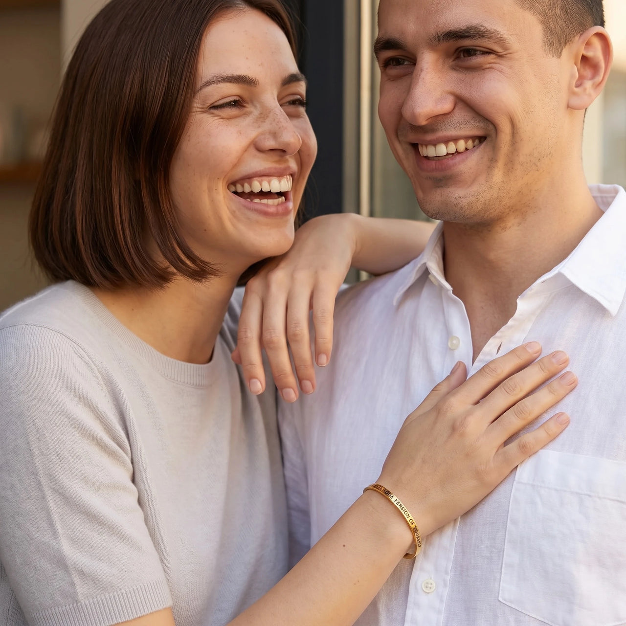 Bracciale inciso — foto di coppia, oro | SKU: btuvoy-g