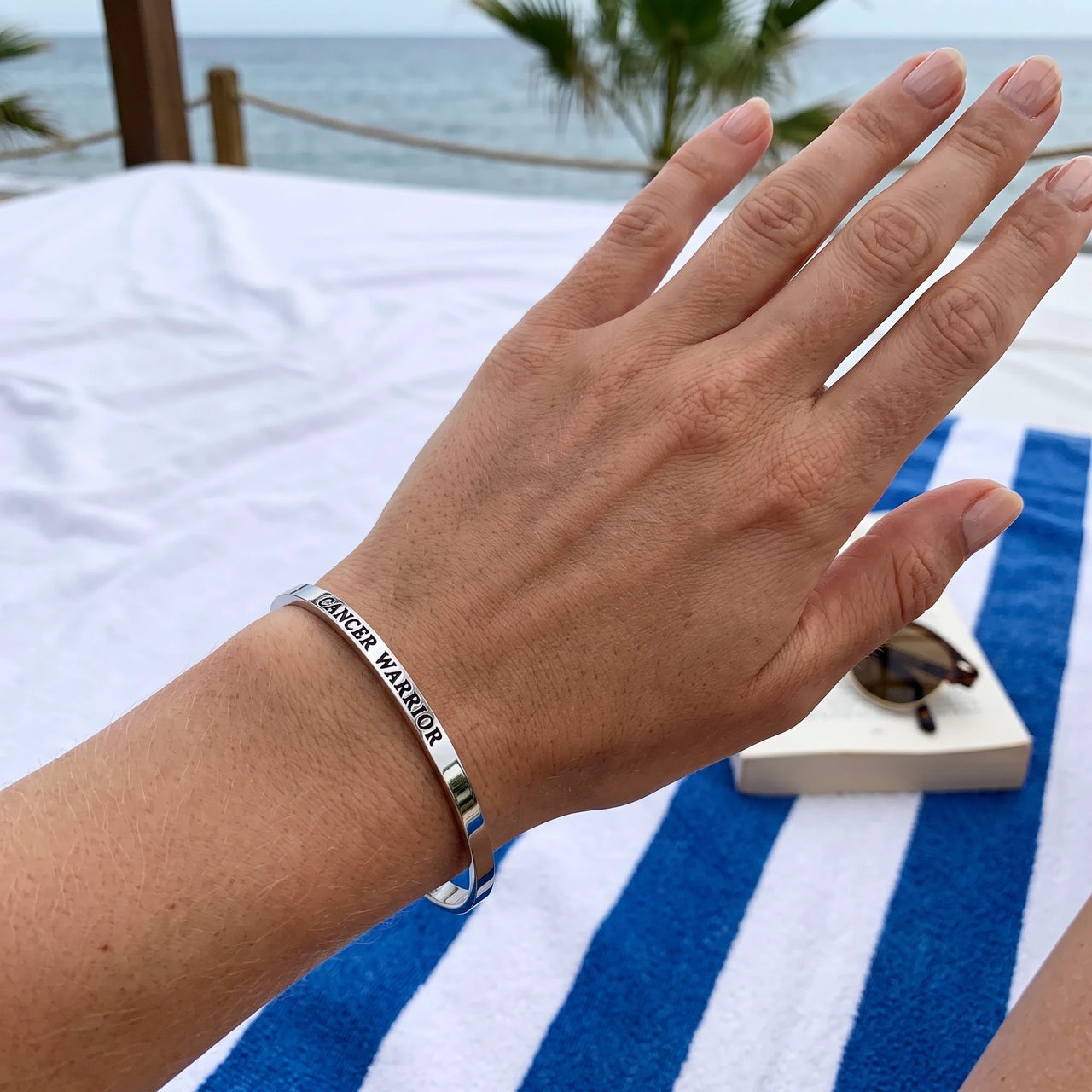 Bracciale motivazionale — foto indossata, misura reale, argento | SKU: 7220397-silver-plated