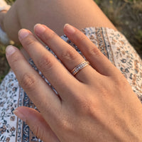 Thumbnail for Engagement Ring with Crystals in rose gold worn, showing its real size | SKU: 25535390-5-rose-gold