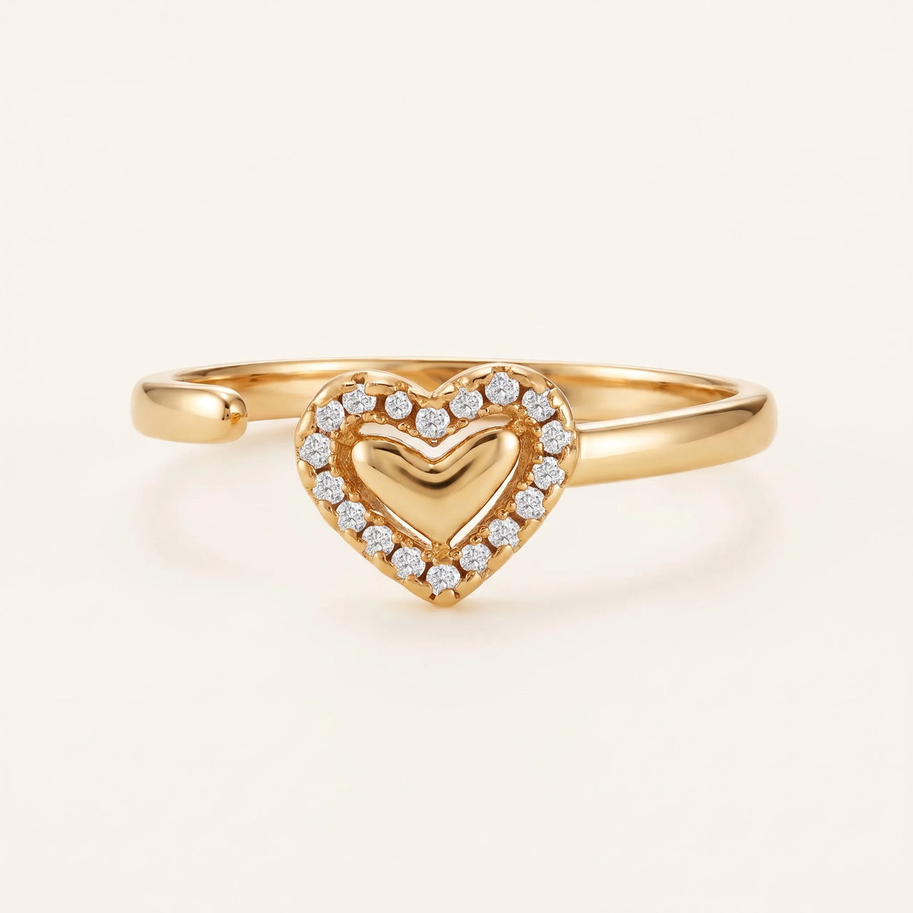 Ring herz — Produktfoto auf weißem Hintergrund, Gold | SKU: lecoeur