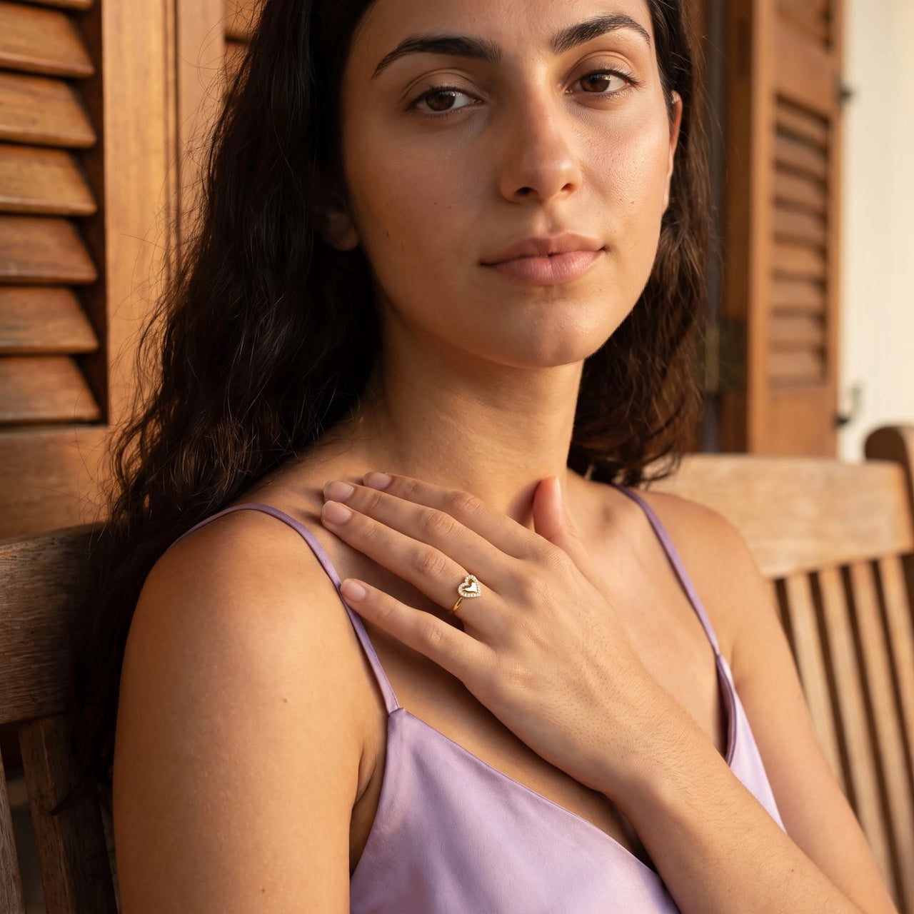 Ring herz — getragen im Alltag, Gold | SKU: lecoeur