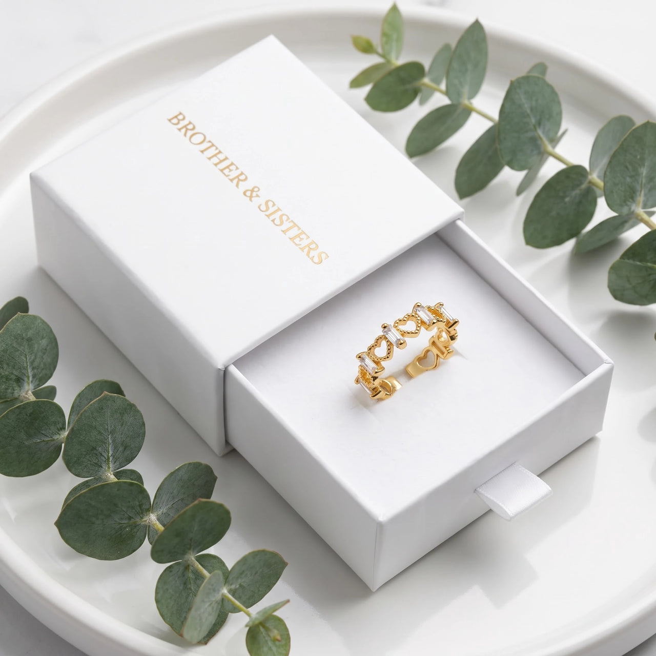Bague coeur or — dans l'écrin cadeau, or | SKU: lescoeurs