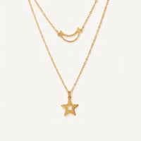 Thumbnail for Moon & Star Necklace, gold necklace — packshot | SKU: letoile-g